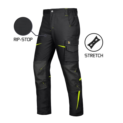 SPODNIE DO PASA TITANFIT RIP-STOP STRETCH BLACK 240 g/m^2